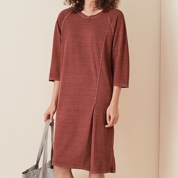 Poetry Dresses & Skirts - Poetry Hemp Cotton Pleat Detail Dress US8 Orange